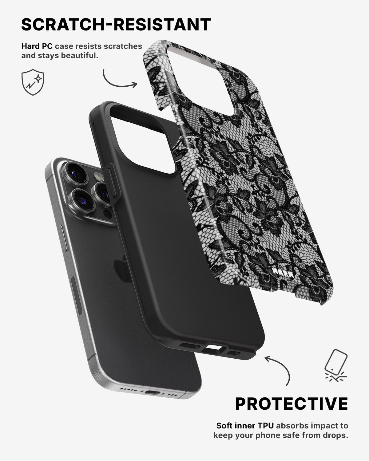 iPhone 13 Pro Tough Case – Midnight Lace - View 2