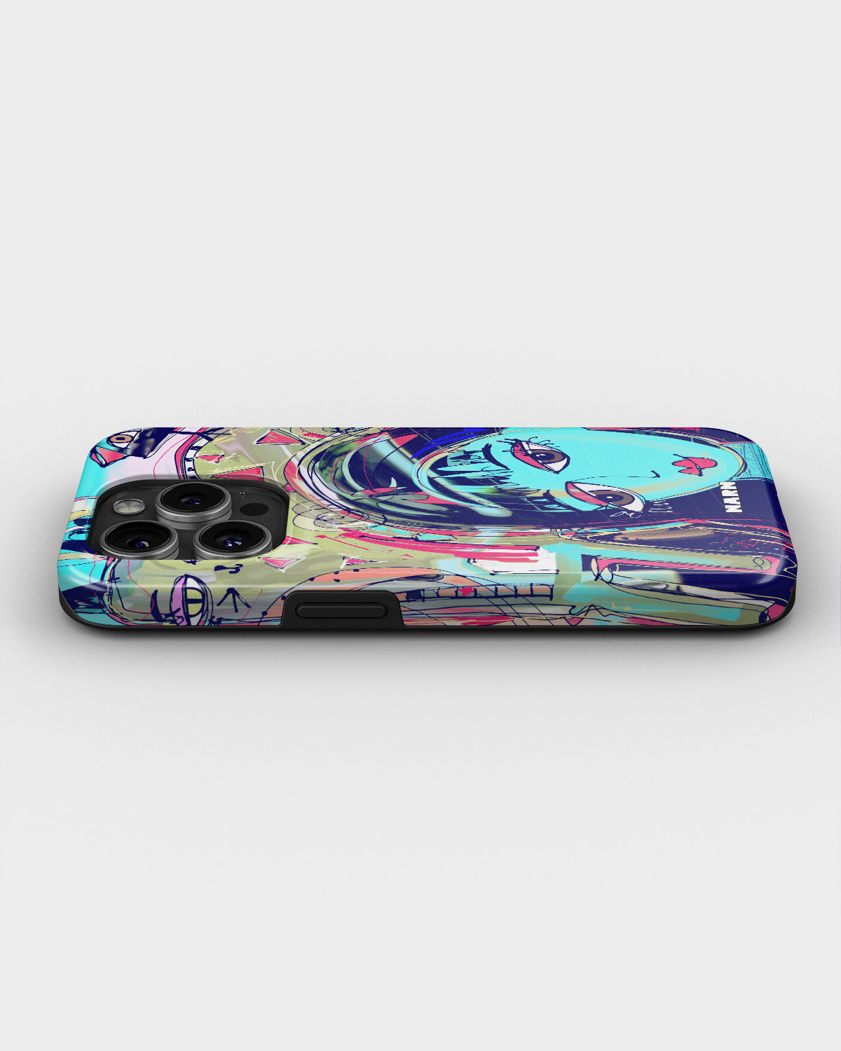 iPhone 13 Pro Tough Case – Abstract Cat - View 3