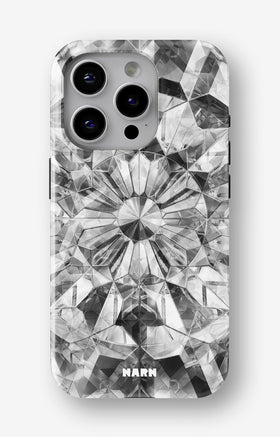 iPhone 15 Pro Tough Case – Grey Crystals - View 1
