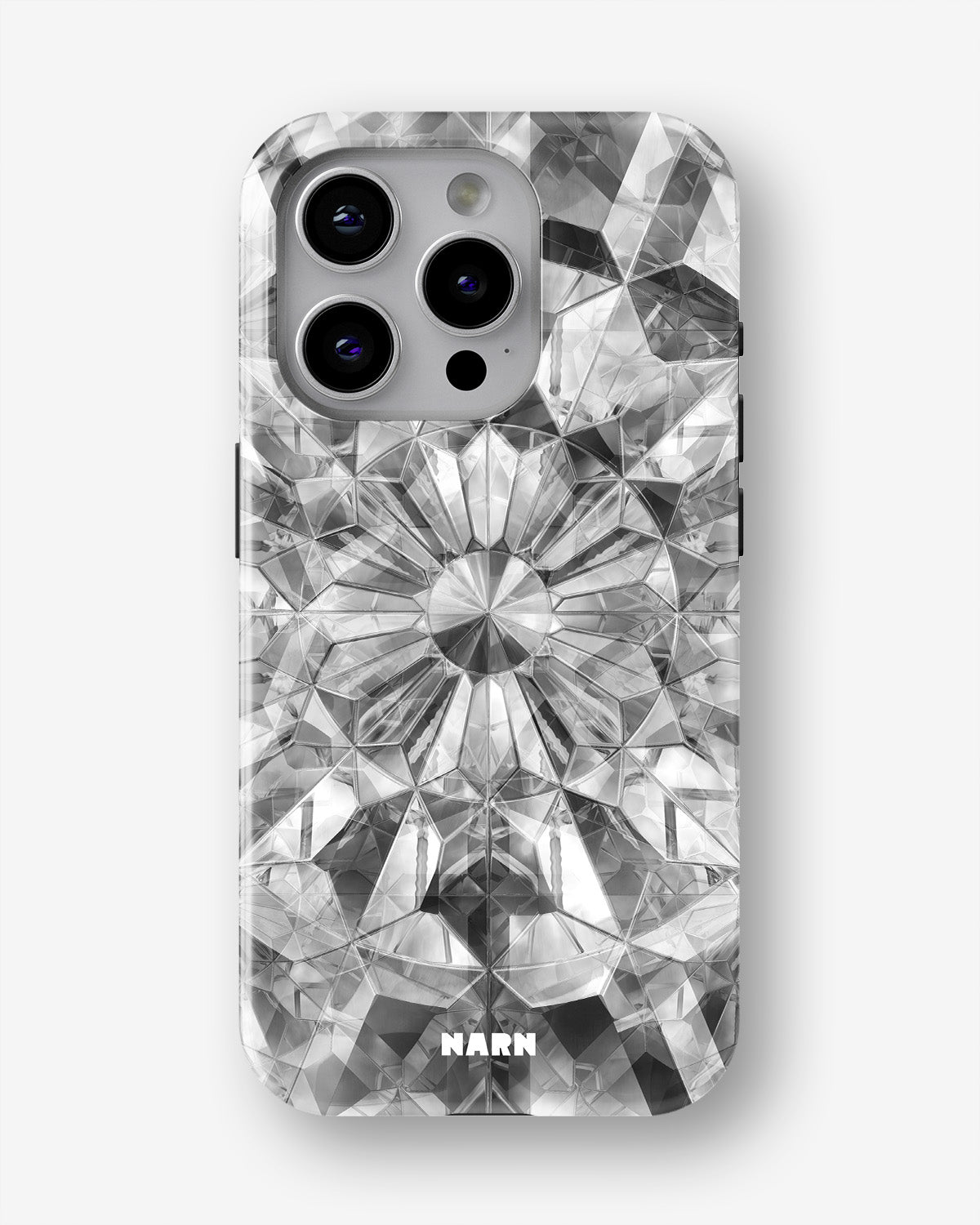 iPhone 15 Pro Tough Case – Grey Crystals - View 1