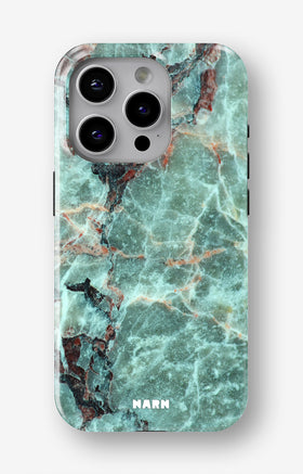iPhone 15 Pro Tough Case – Green Marble - View 1