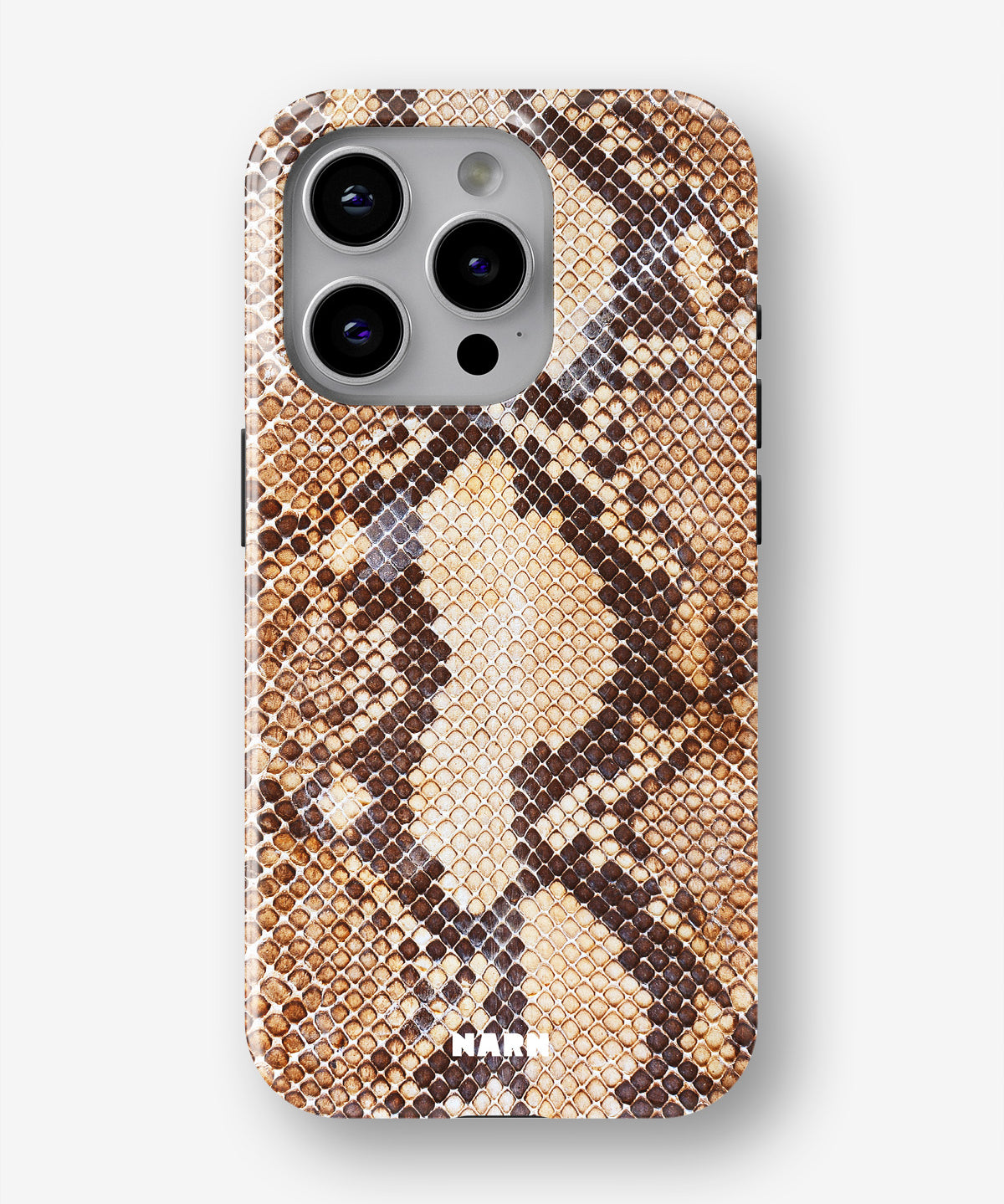 iPhone 15 Pro Tough Case – Brown Snakeskin - View 1