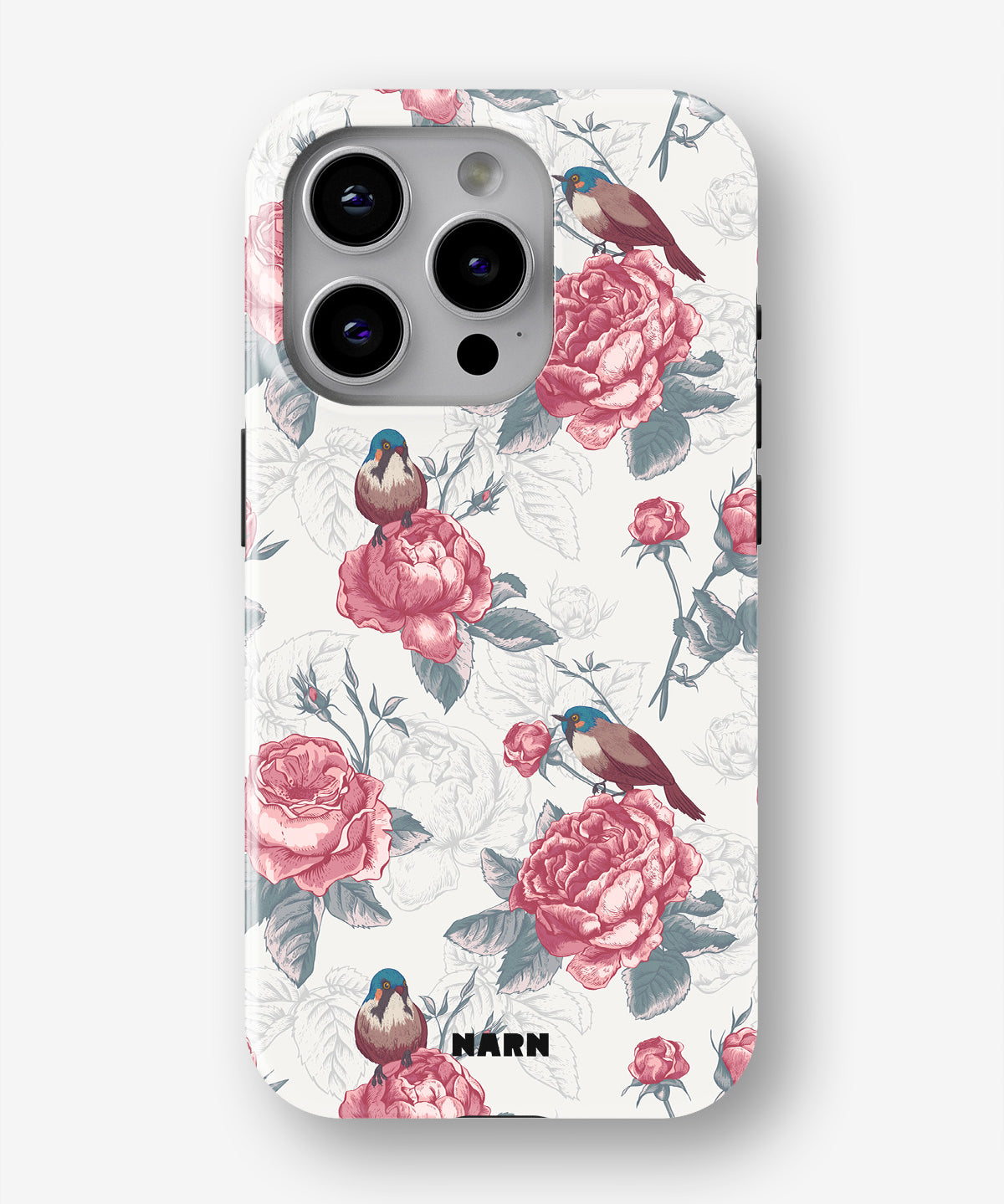 iPhone 15 Pro Tough Case – Birds Among Roses - View 1