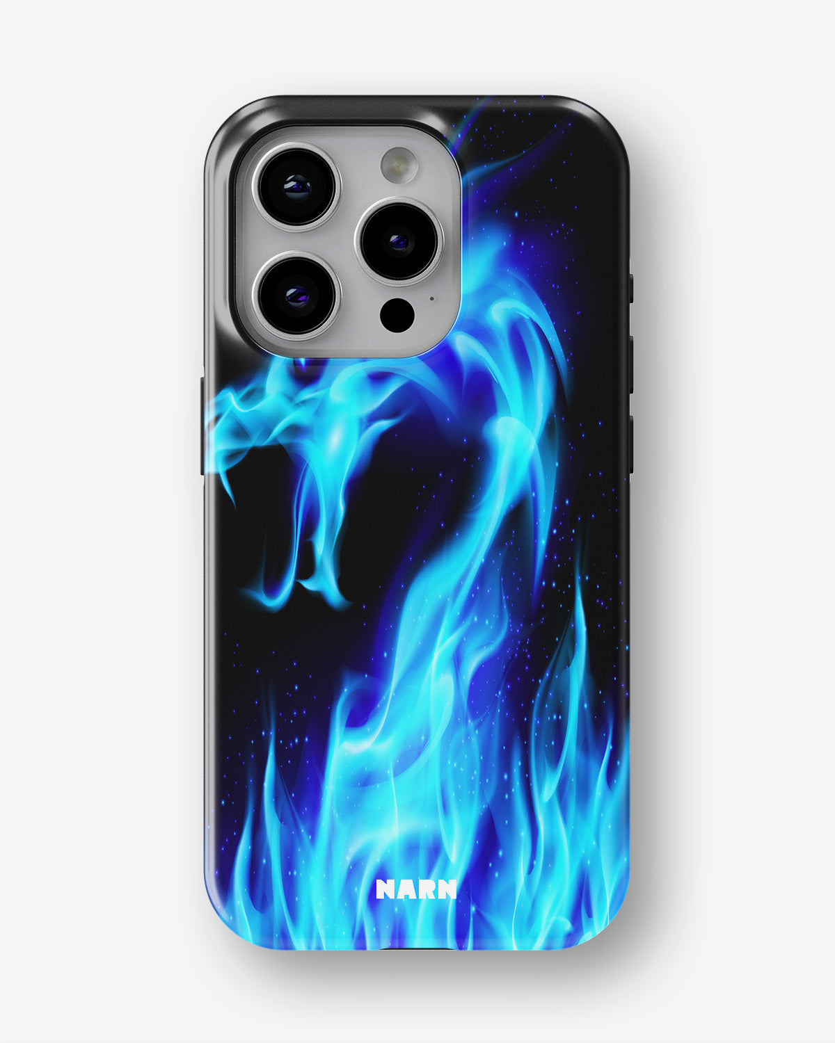 iPhone 15 Pro Tough Case – Blue Flames Dragon - View 1