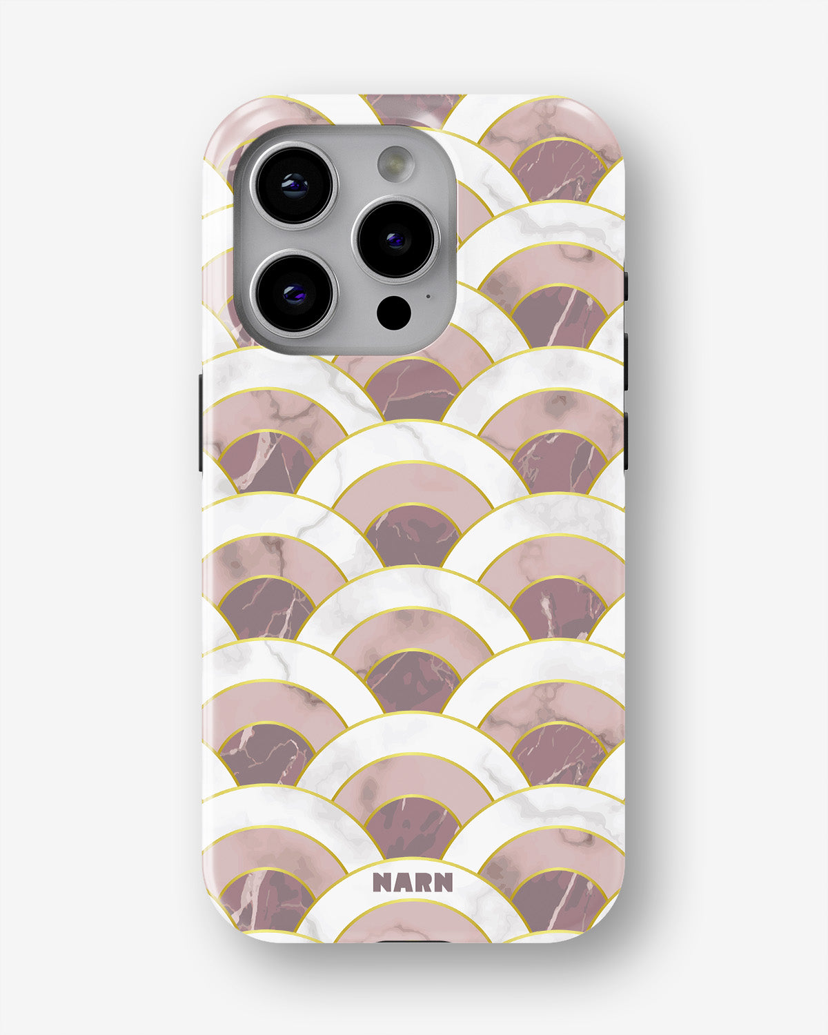 iPhone 15 Pro Tough Case – Pink Marble Waves - View 1