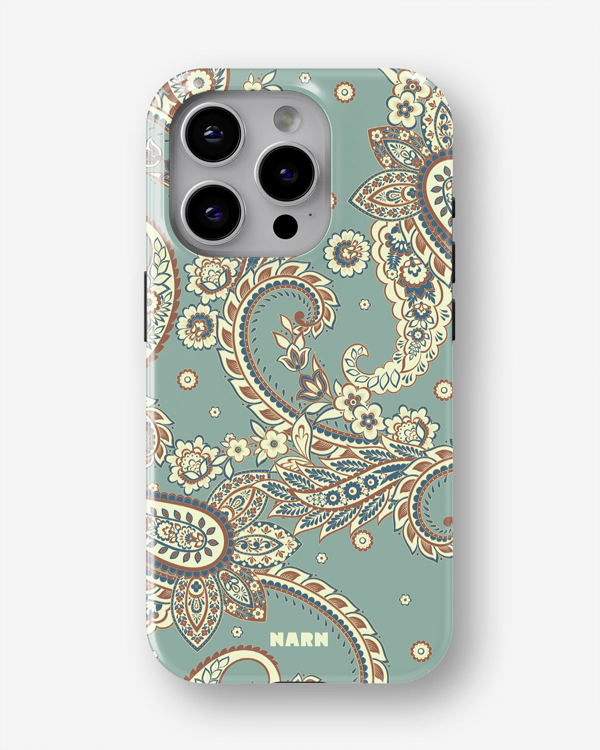 iPhone 15 Pro Tough Case – Paisley Green - View 1