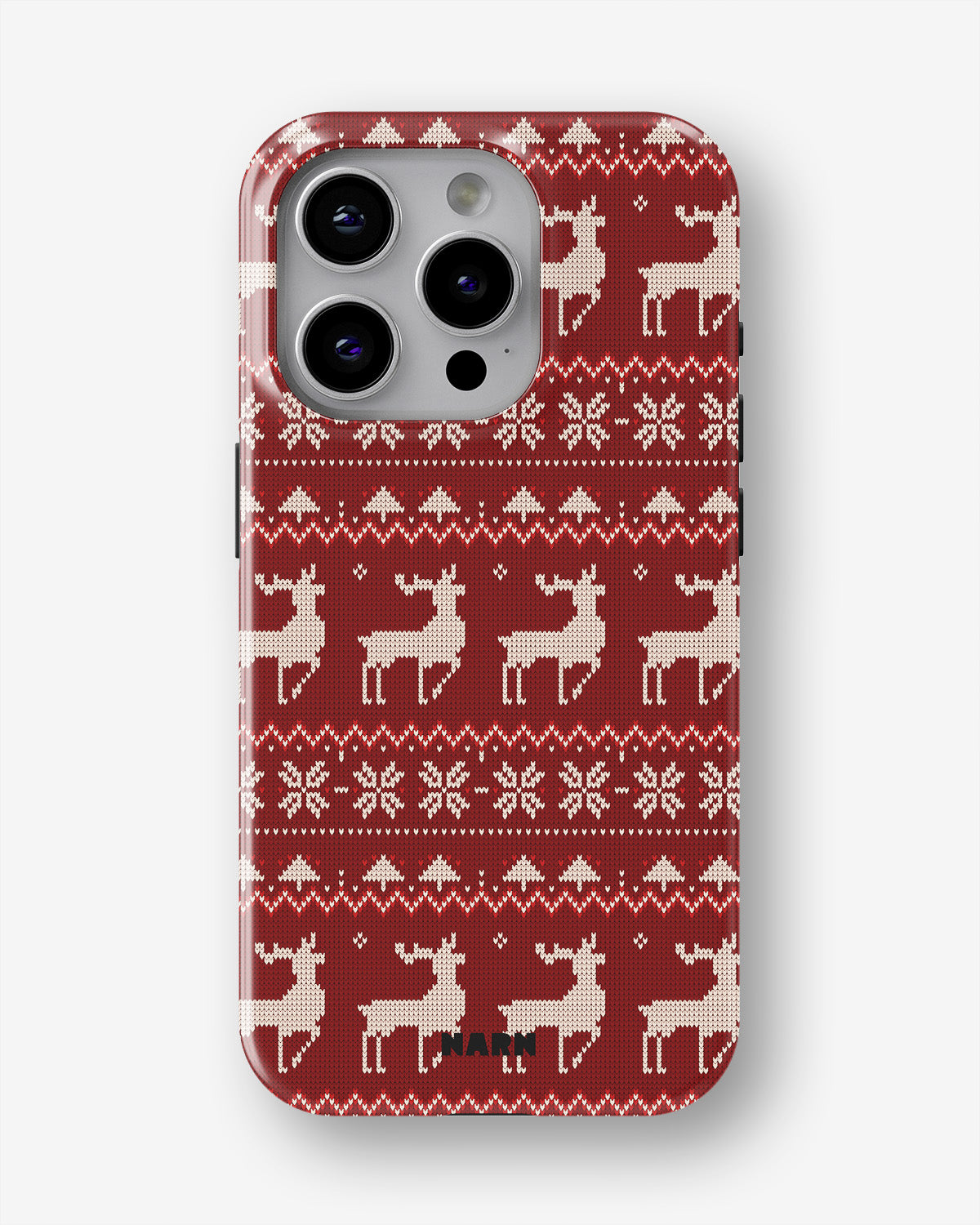 iPhone 15 Pro Tough Case – Reindeer Knit - View 1