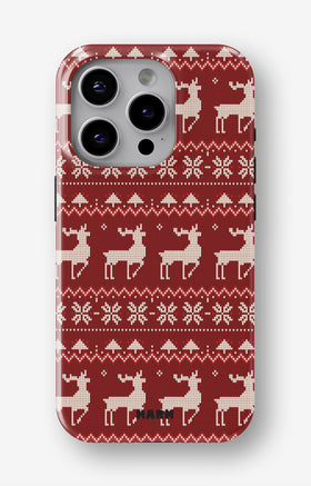 iPhone 15 Pro Tough Case – Reindeer Knit - View 1