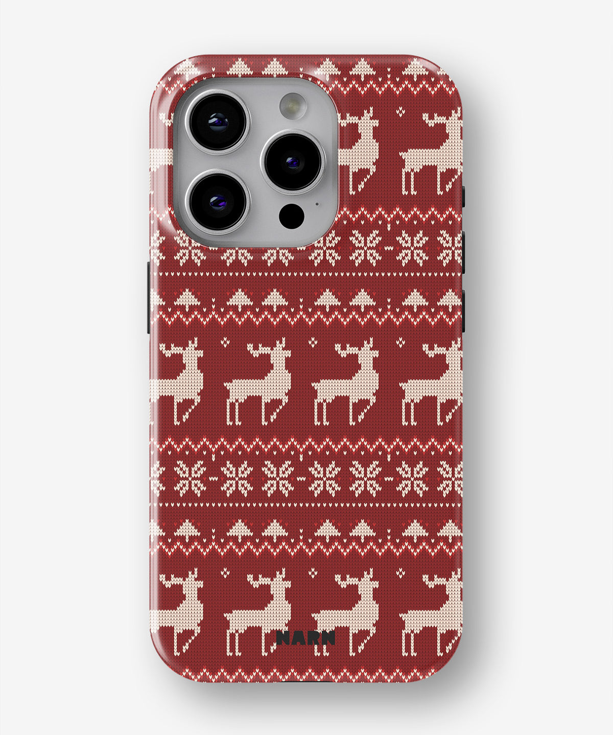 iPhone 15 Pro Tough Case – Reindeer Knit - View 1