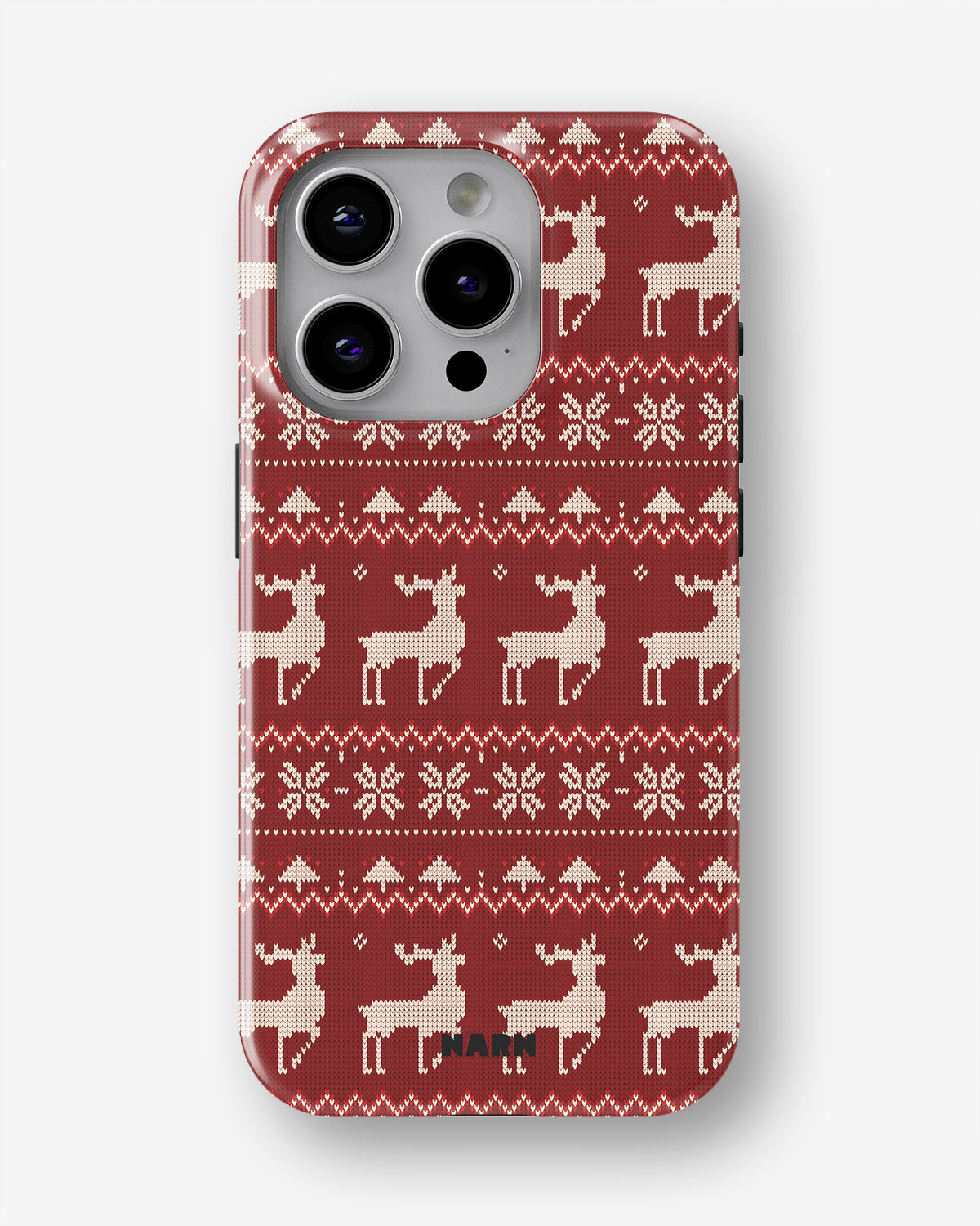 iPhone 15 Pro Tough Case – Reindeer Knit - View 1