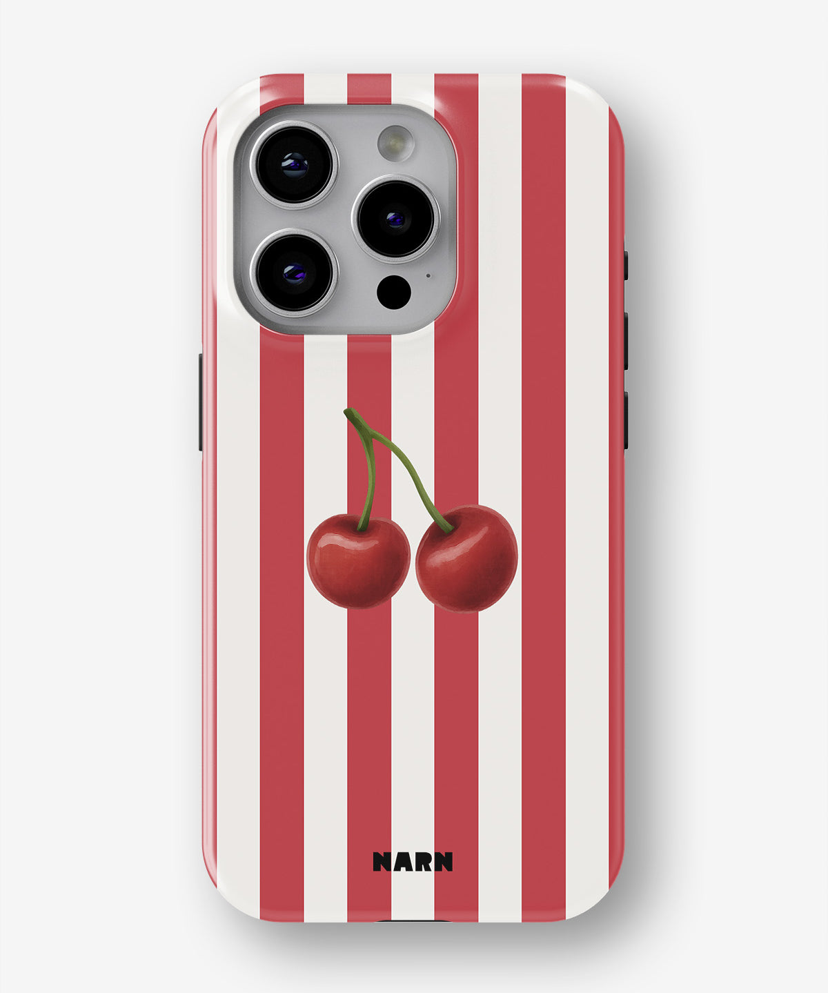 iPhone 15 Pro Tough Case – Cherry Stripes - View 1