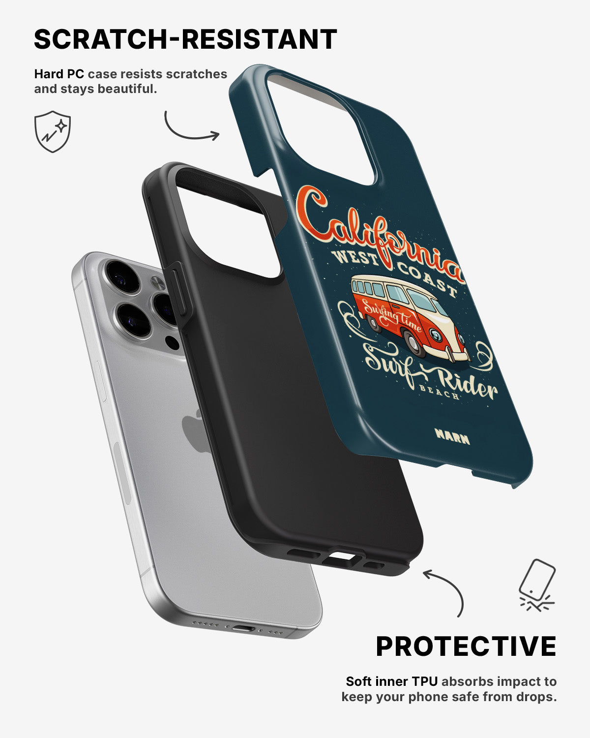 iPhone 15 Pro Tough Case – California Surf - View 2