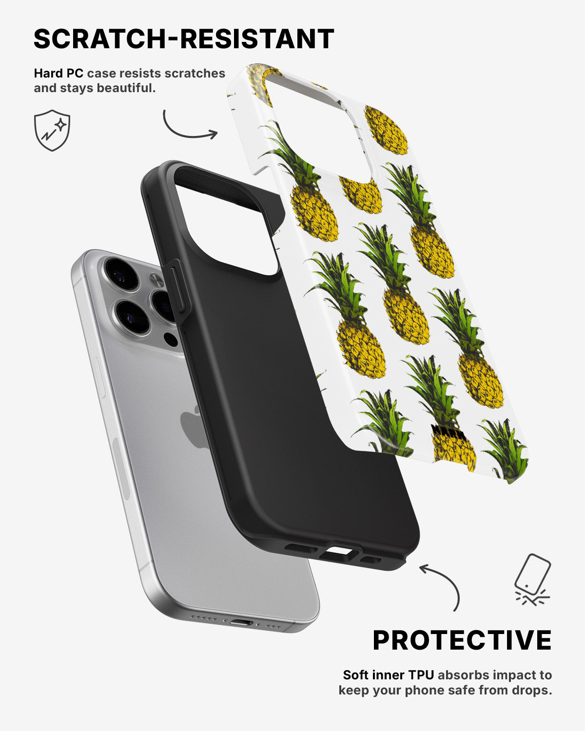 iPhone 15 Pro Tough Case – Pineapple Bliss - View 2