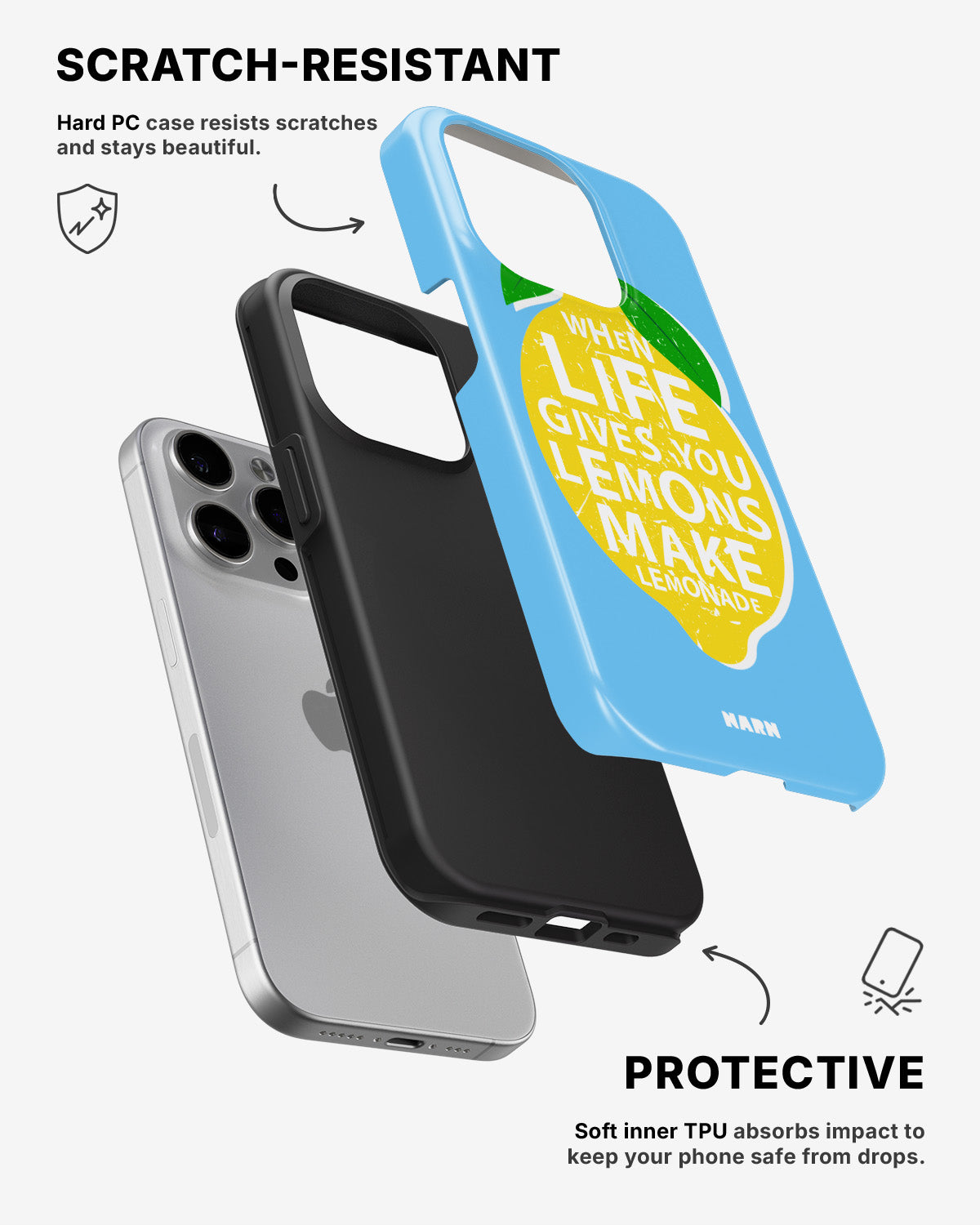 iPhone 15 Pro Tough Case – Lemon Quote - View 2