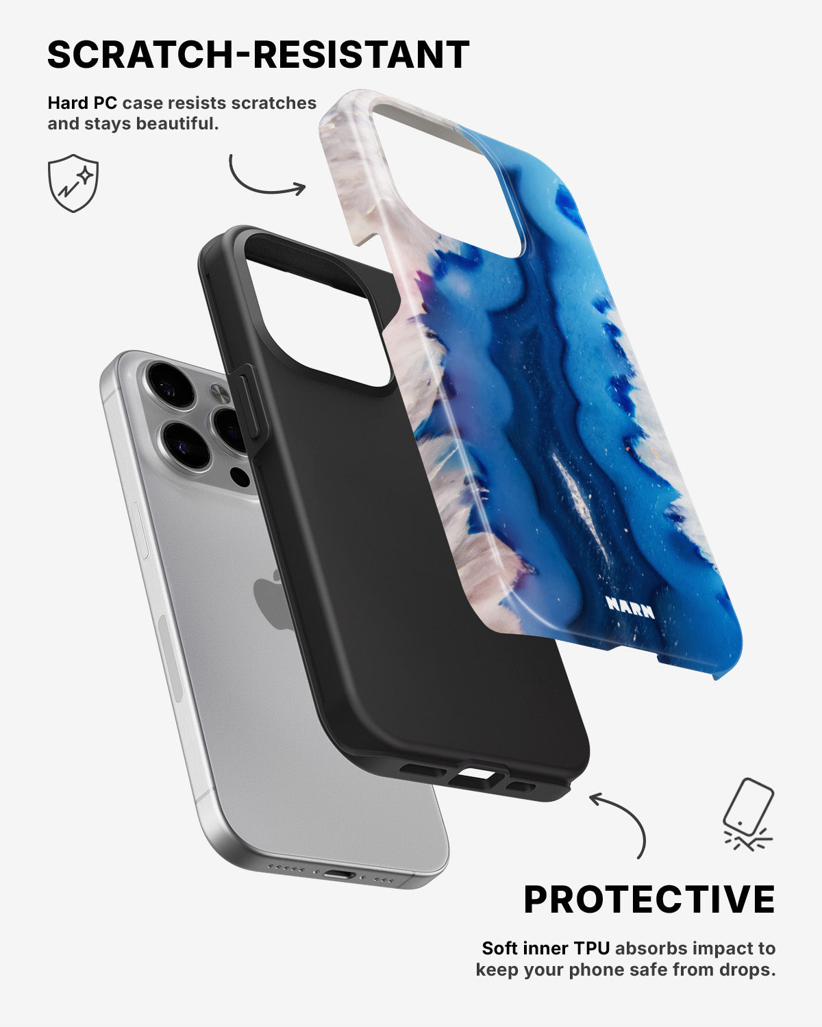 iPhone 15 Pro Tough Case – Blue Agate - View 2