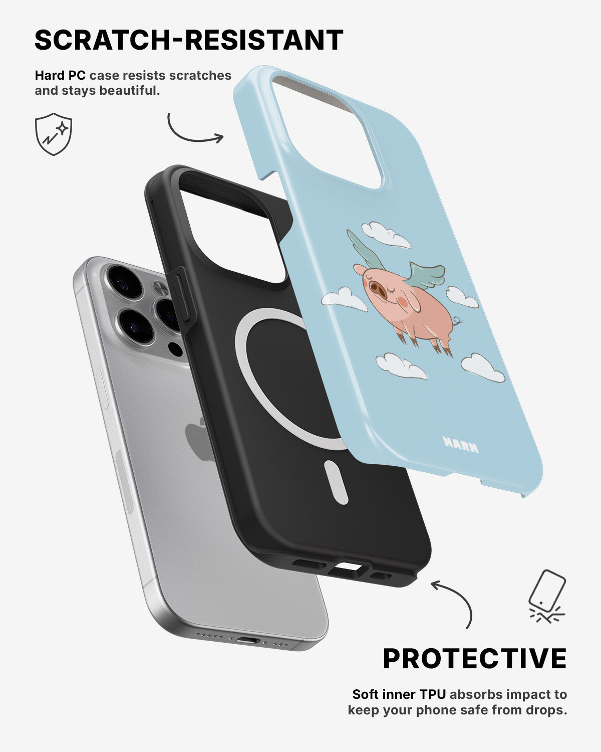 iPhone 15 Pro Tough Case – Dreamy Pig - View 2