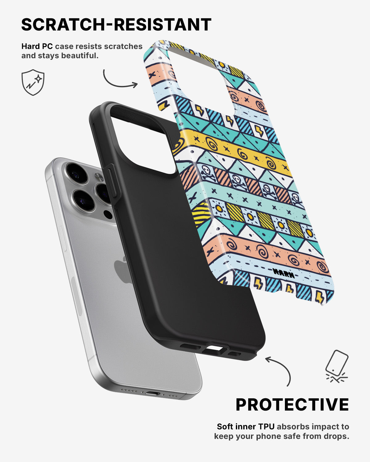 iPhone 15 Pro Tough Case – Cute Pattern - View 2