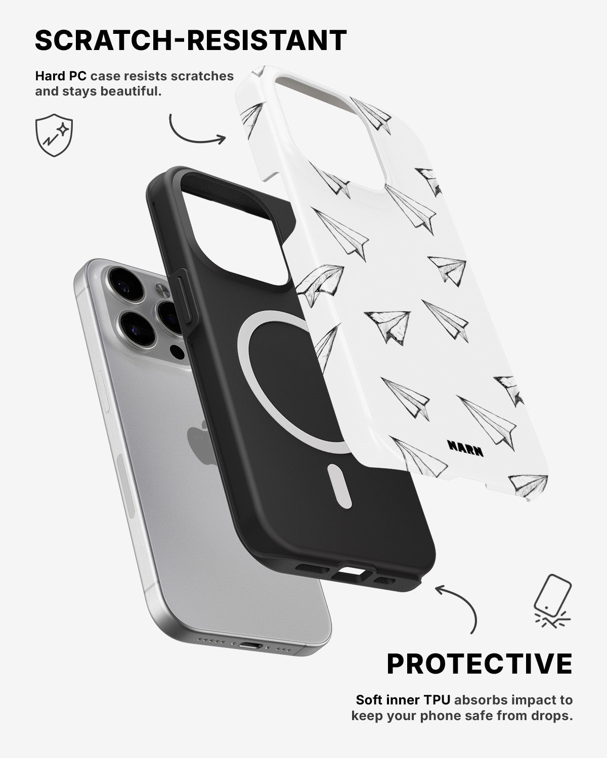 iPhone 15 Pro Tough Case – Paper Planes - View 2