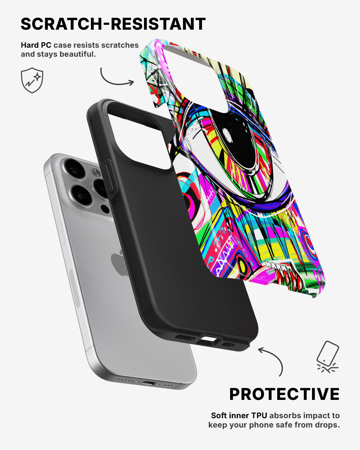 iPhone 15 Pro Tough Case – Abstract Eye - View 2