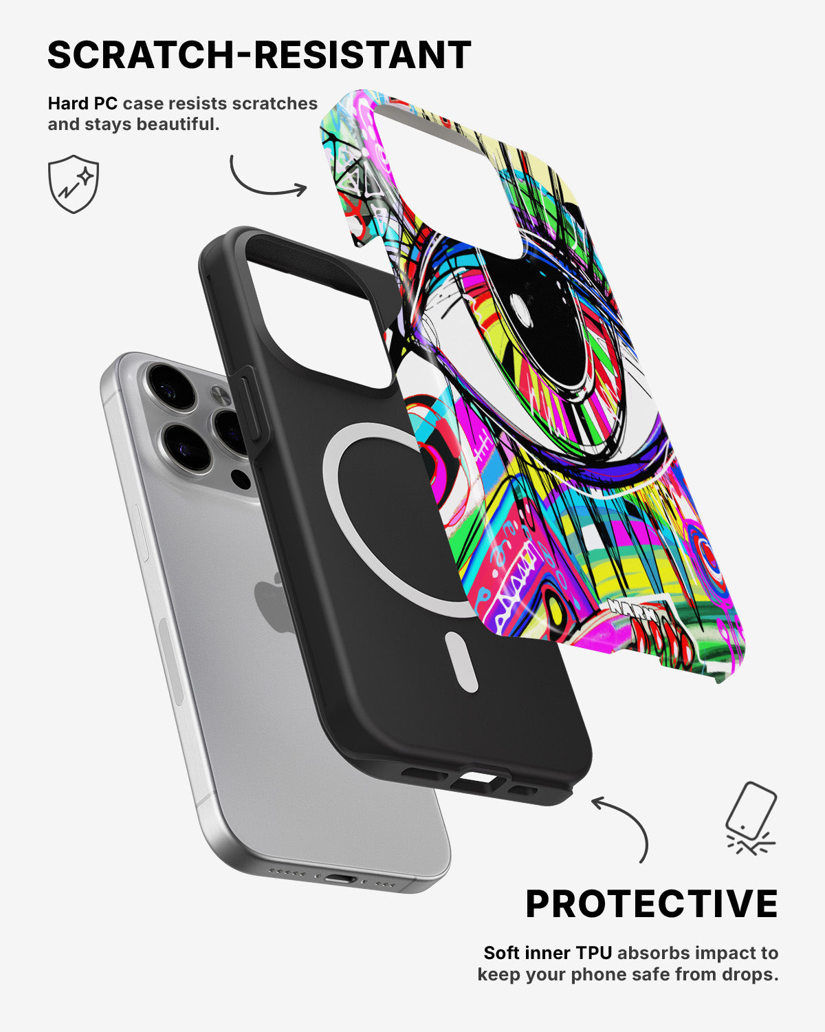 iPhone 15 Pro Tough Case – Abstract Eye - View 2