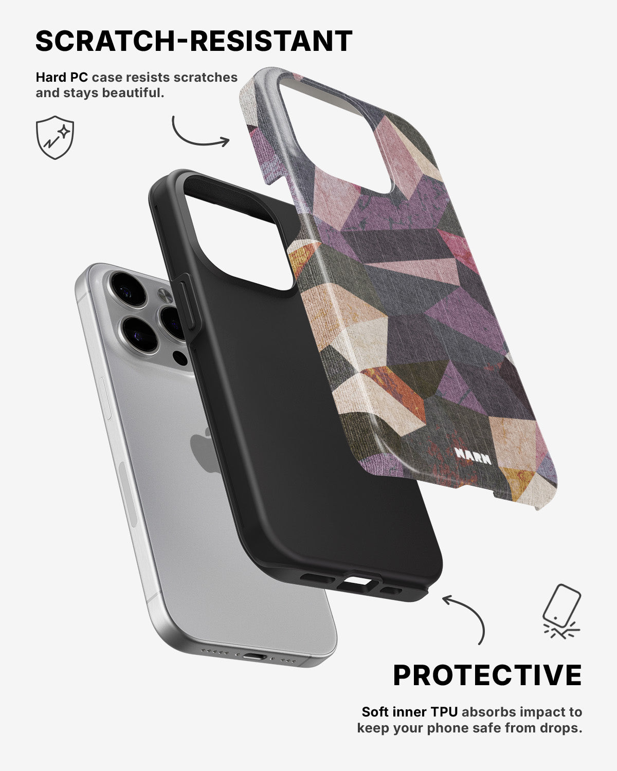 iPhone 15 Pro Tough Case – Triangles - View 2