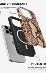 iPhone 15 Pro Tough Case – Brown Snakeskin - View 2