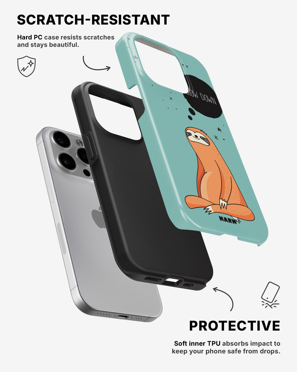 iPhone 15 Pro Tough Case – Slow Down Sloth - View 2