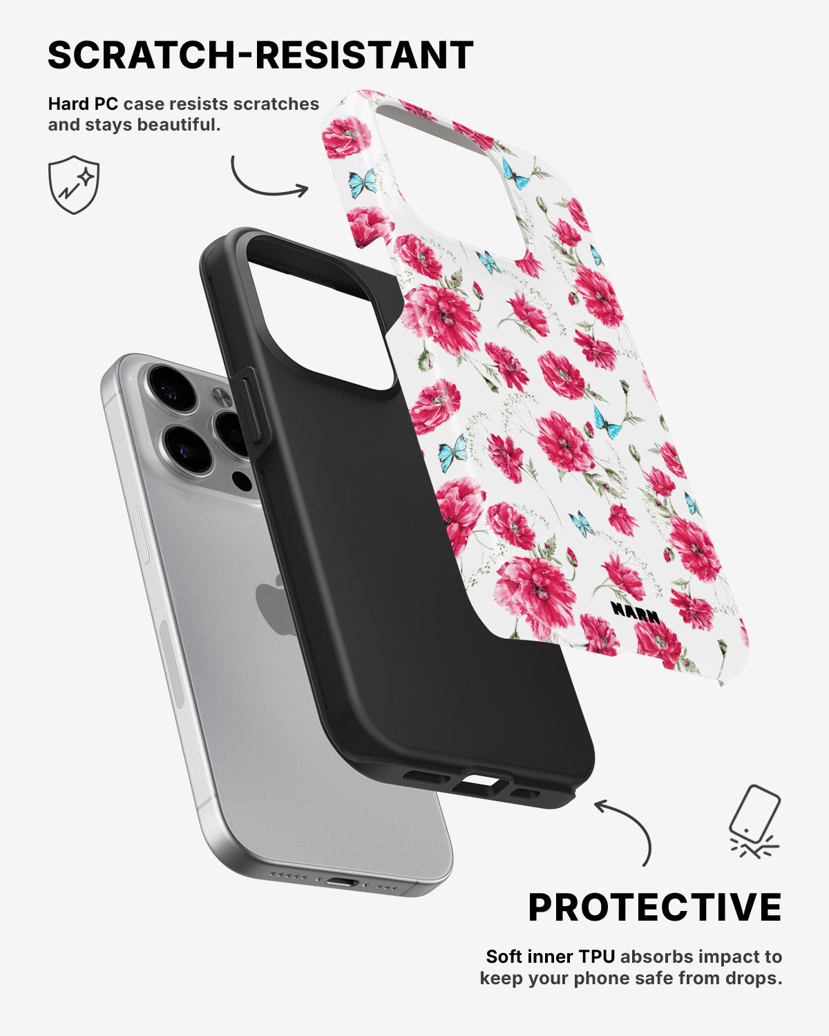 iPhone 15 Pro Tough Case – Poppies in Bloom - View 2