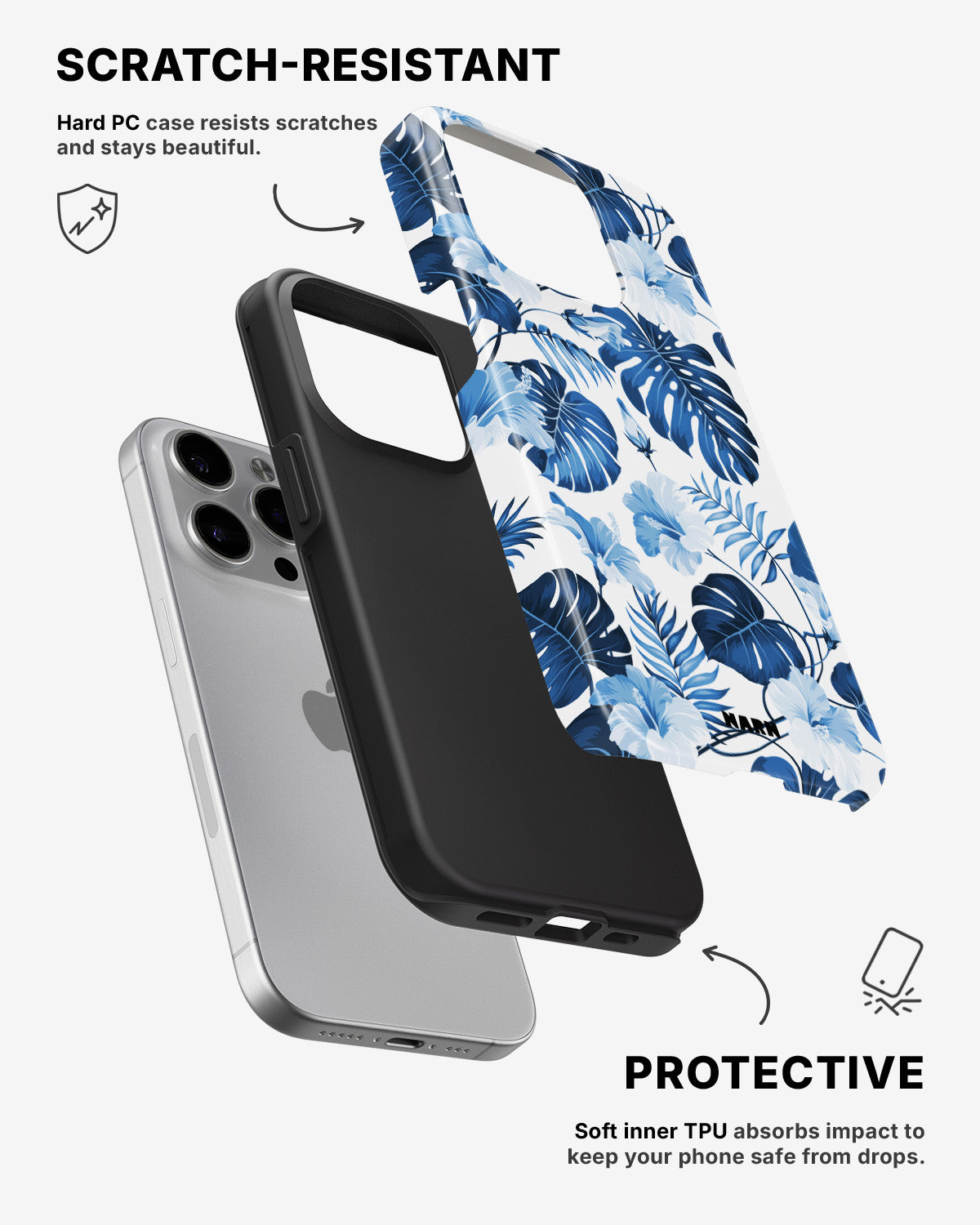 iPhone 15 Pro Tough Case – Blue Tropics - View 2