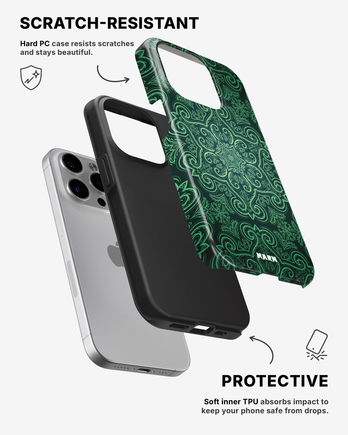 iPhone 15 Pro Tough Case – Retro Forest - View 2