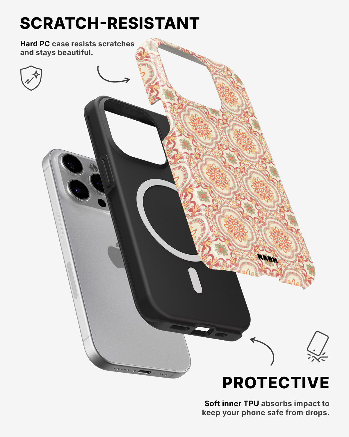 iPhone 15 Pro Tough Case – Moroccan Tiles - View 2