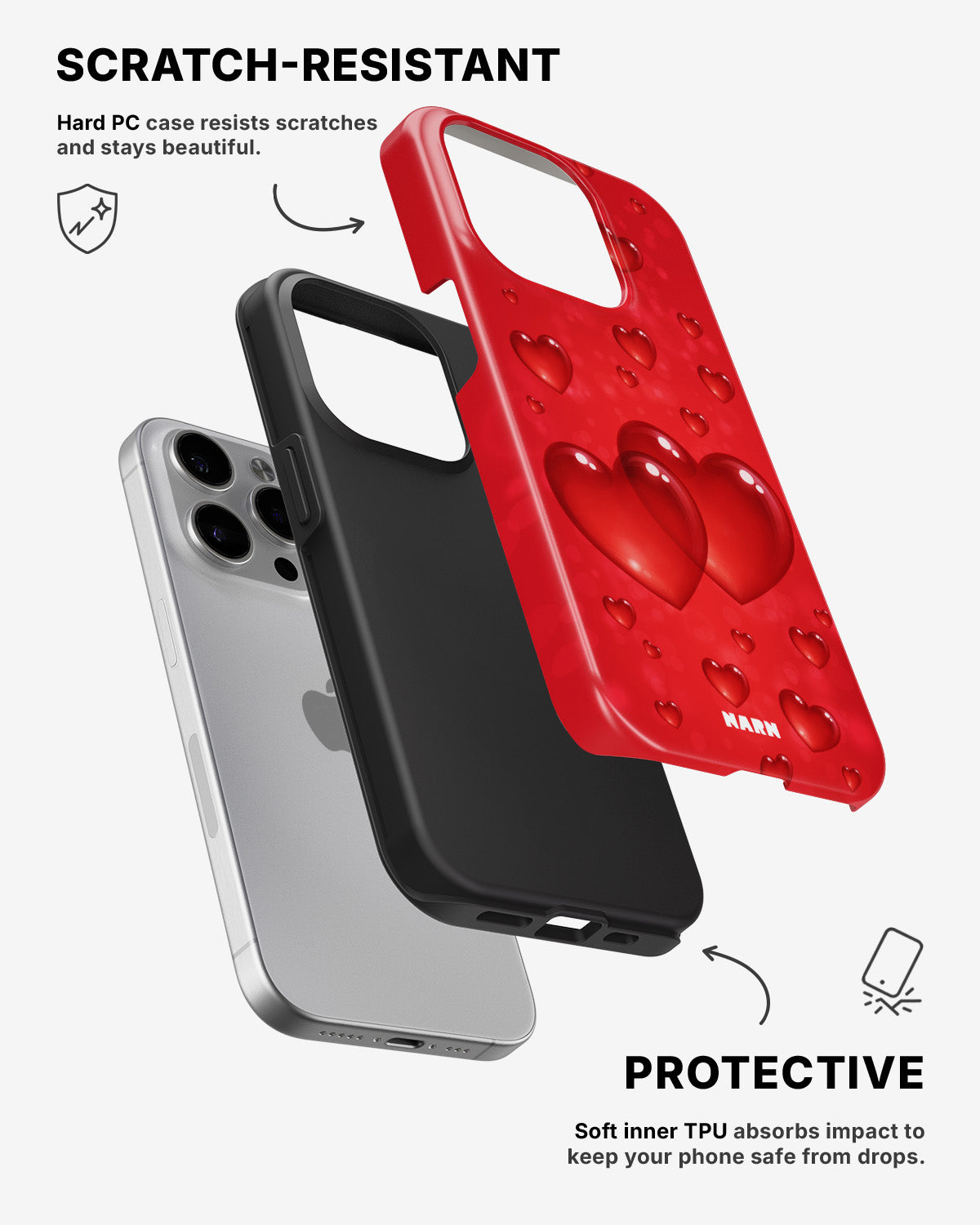 iPhone 15 Pro Tough Case – Red Romance - View 2