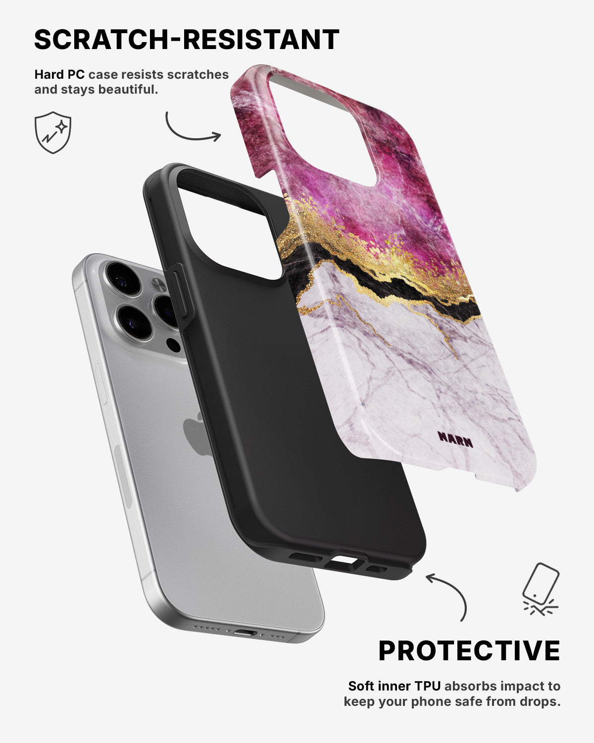 iPhone 15 Pro Tough Case – Pink Dream - View 2