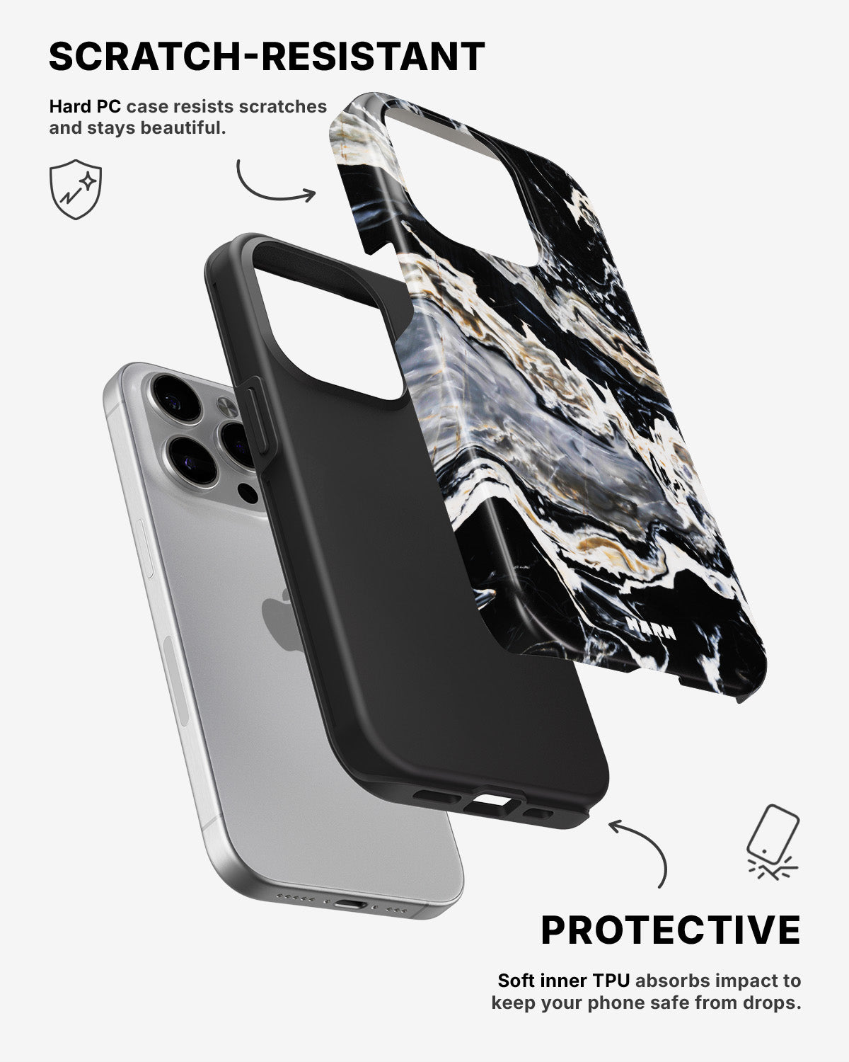 iPhone 15 Pro Tough Case – Dark Swirl - View 2