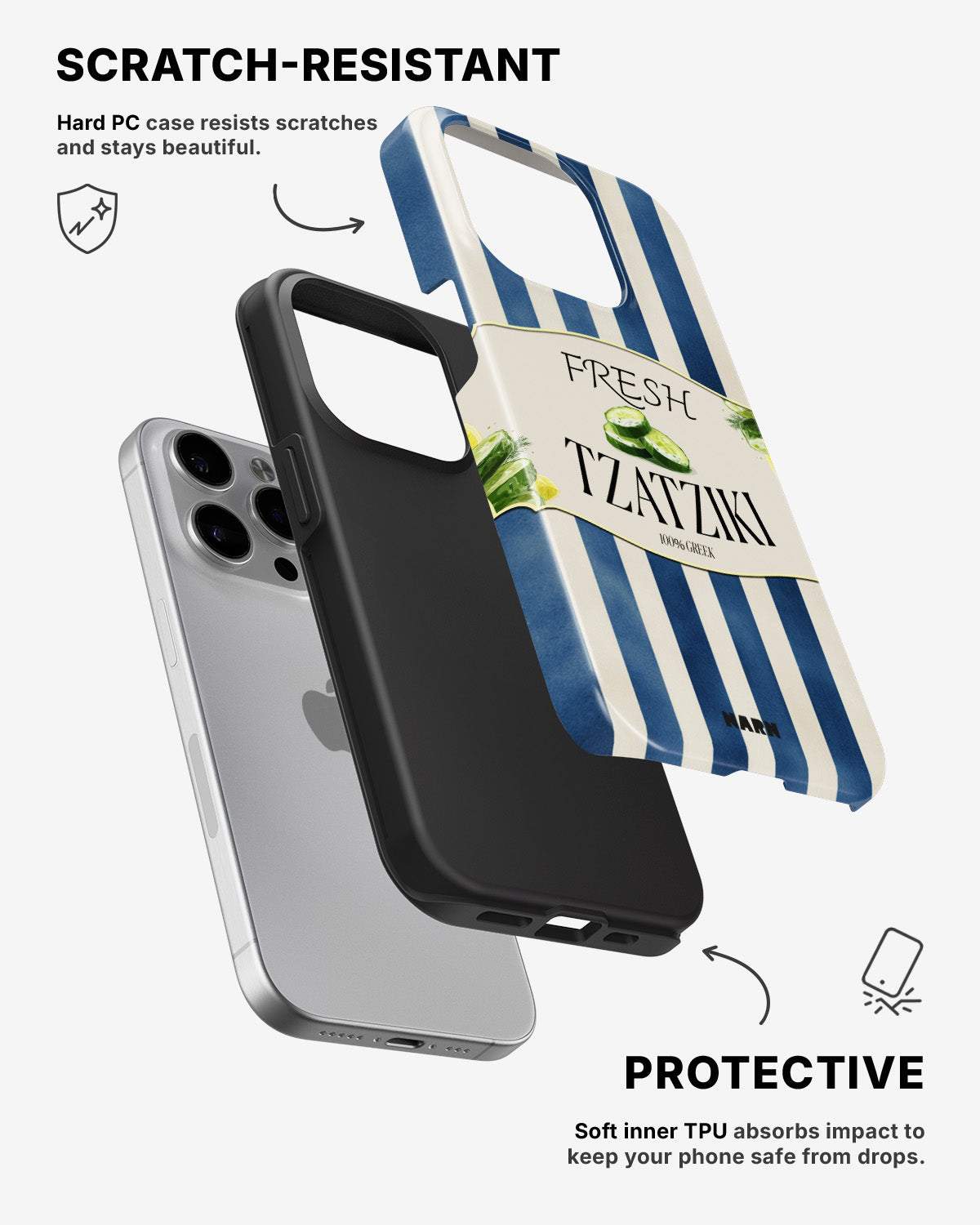 iPhone 15 Pro Tough Case – Greek Blues - View 2