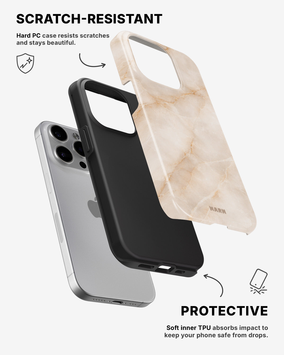 iPhone 15 Pro Tough Case – Sand Stone - View 2