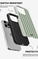 iPhone 15 Pro Tough Case – Sage Stripes - View 2