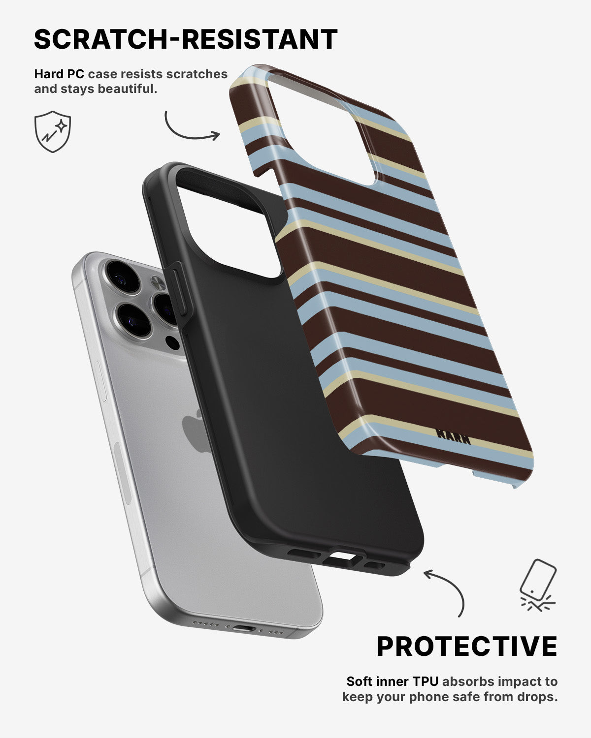 iPhone 15 Pro Tough Case – Latte Lines - View 2