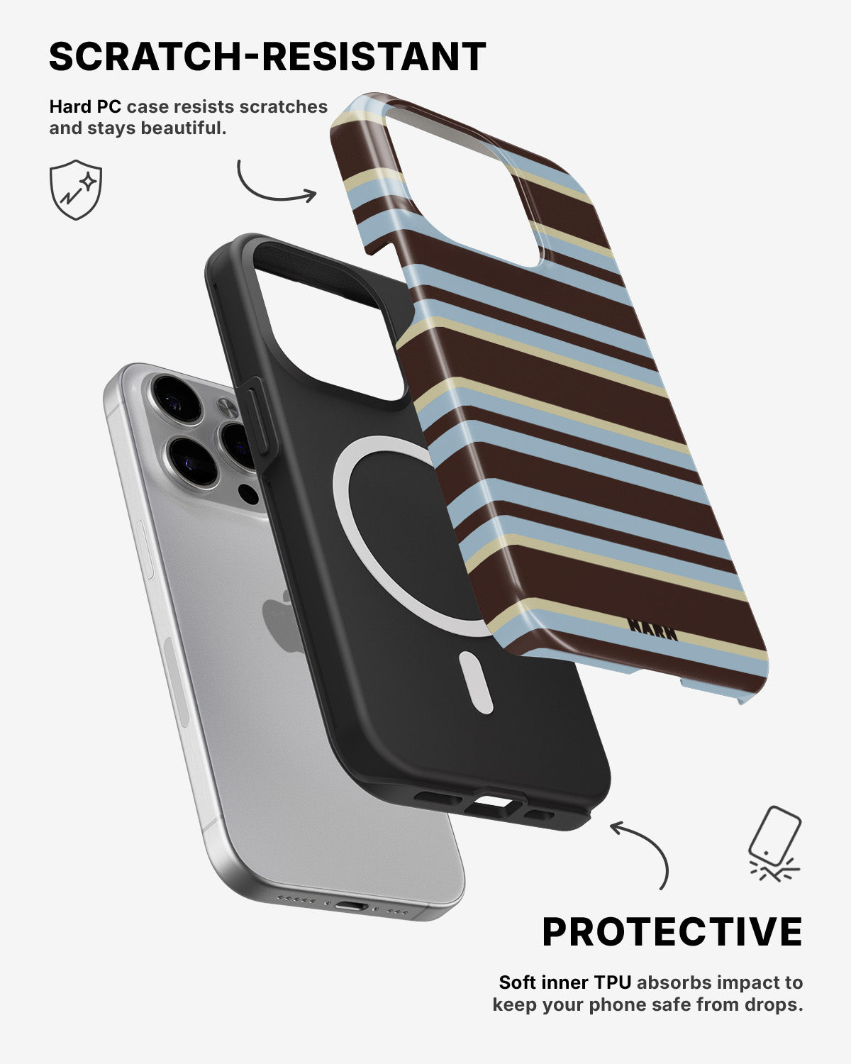 iPhone 15 Pro Tough Case – Latte Lines - View 2