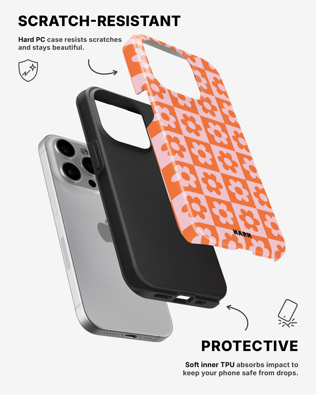 iPhone 15 Pro Tough Case – Peach Petals - View 2