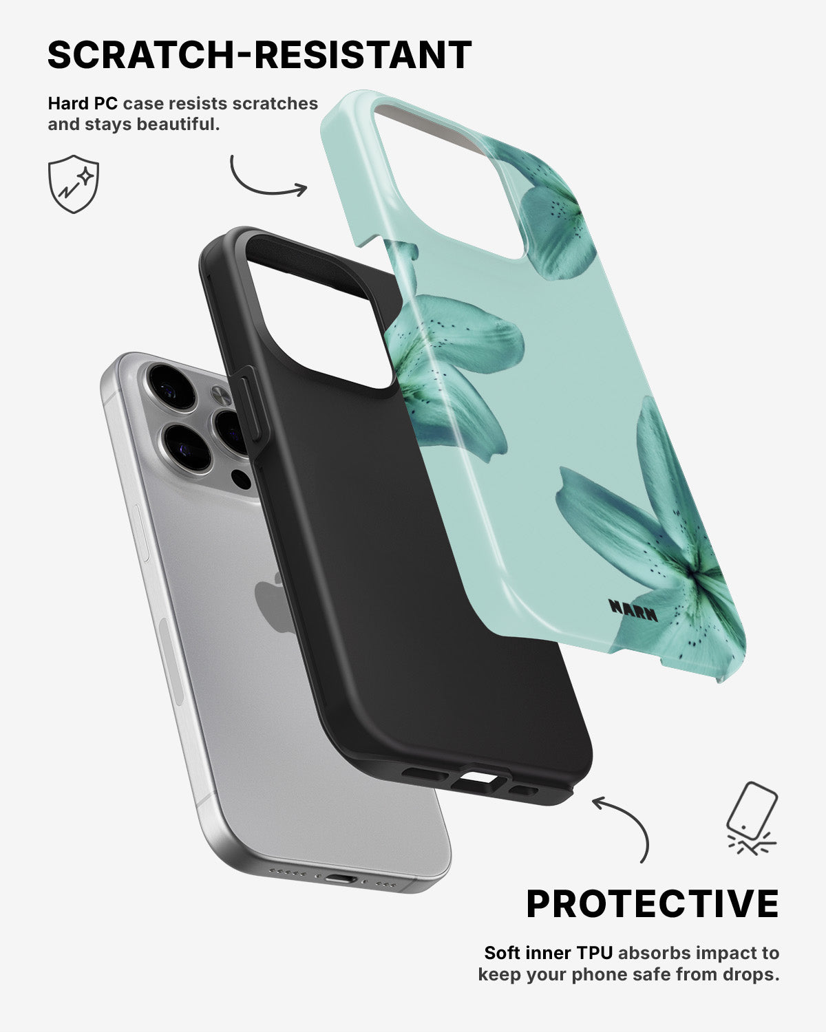 iPhone 15 Pro Tough Case – Sea Lily - View 2