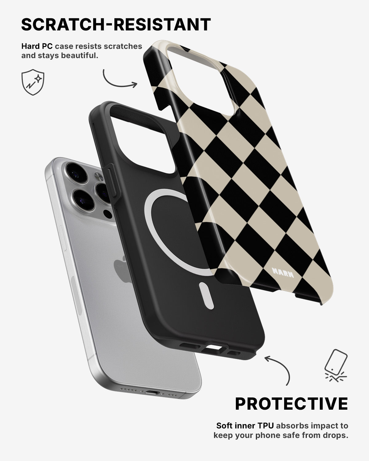 iPhone 15 Pro Tough Case – Checkmate - View 2