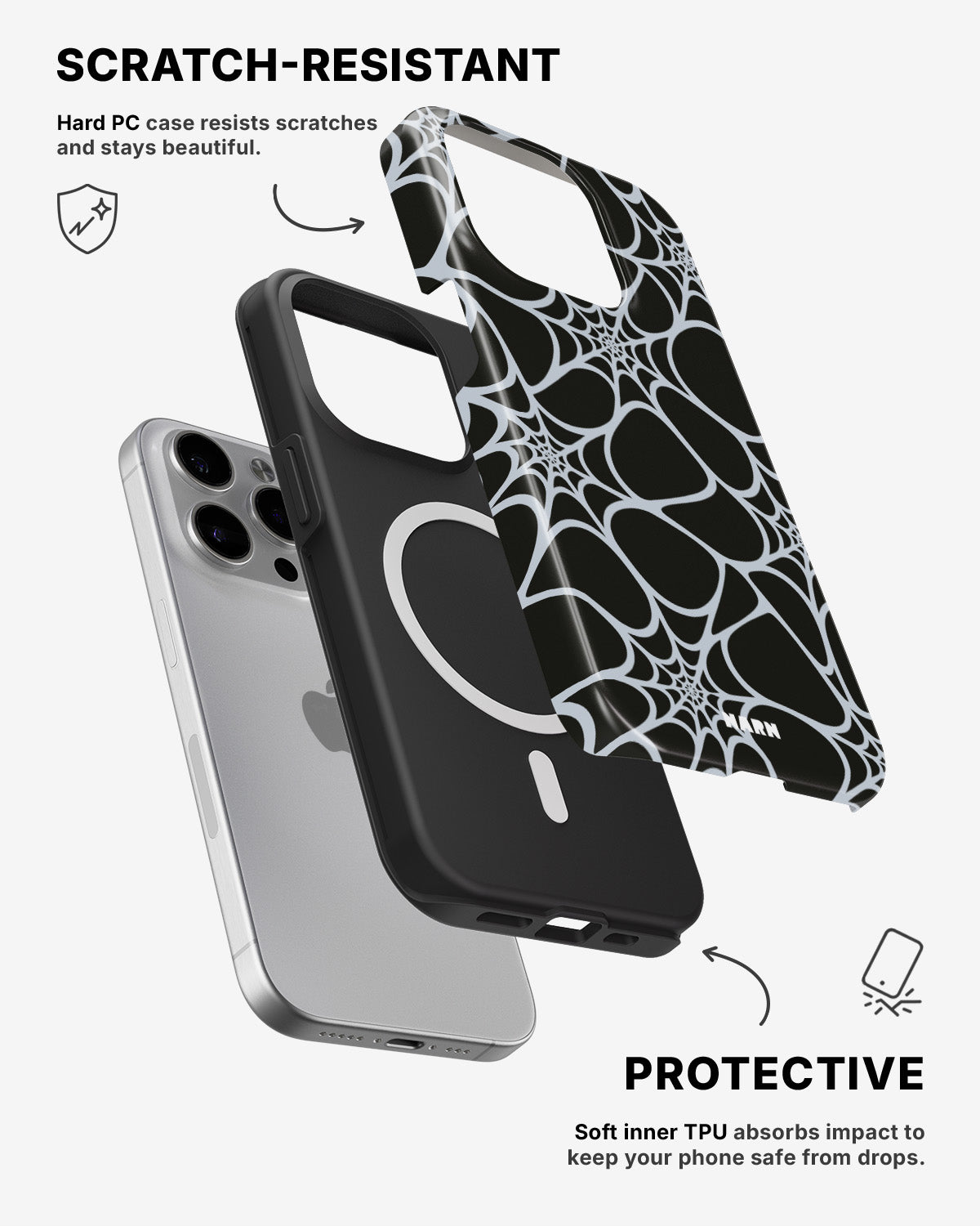 iPhone 15 Pro Tough Case – Spiderweb - View 2