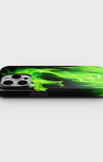 iPhone 15 Pro Tough Case – Green Flames Dragon - View 3
