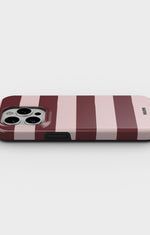 iPhone 15 Pro Tough Case – Cranberry Stripe - View 3