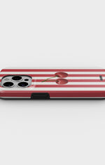 iPhone 15 Pro Tough Case – Cherry Stripes - View 3