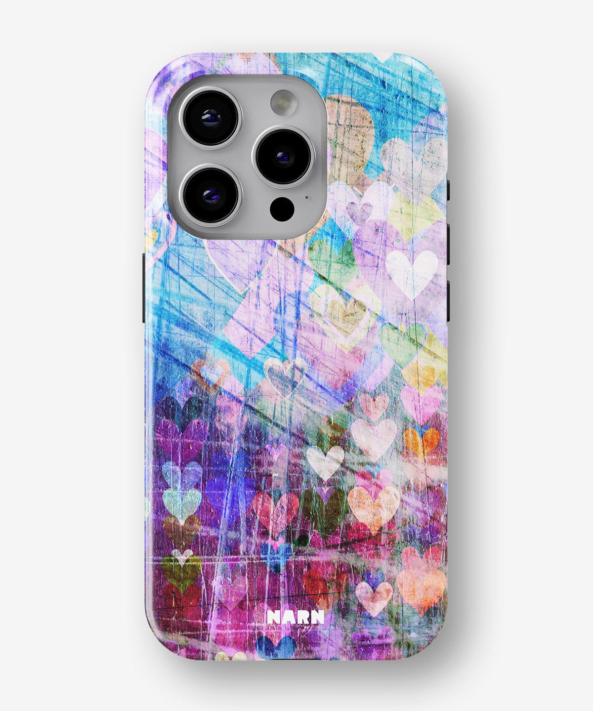 iPhone 14 Pro Tough Case – Purple Hearts - View 1