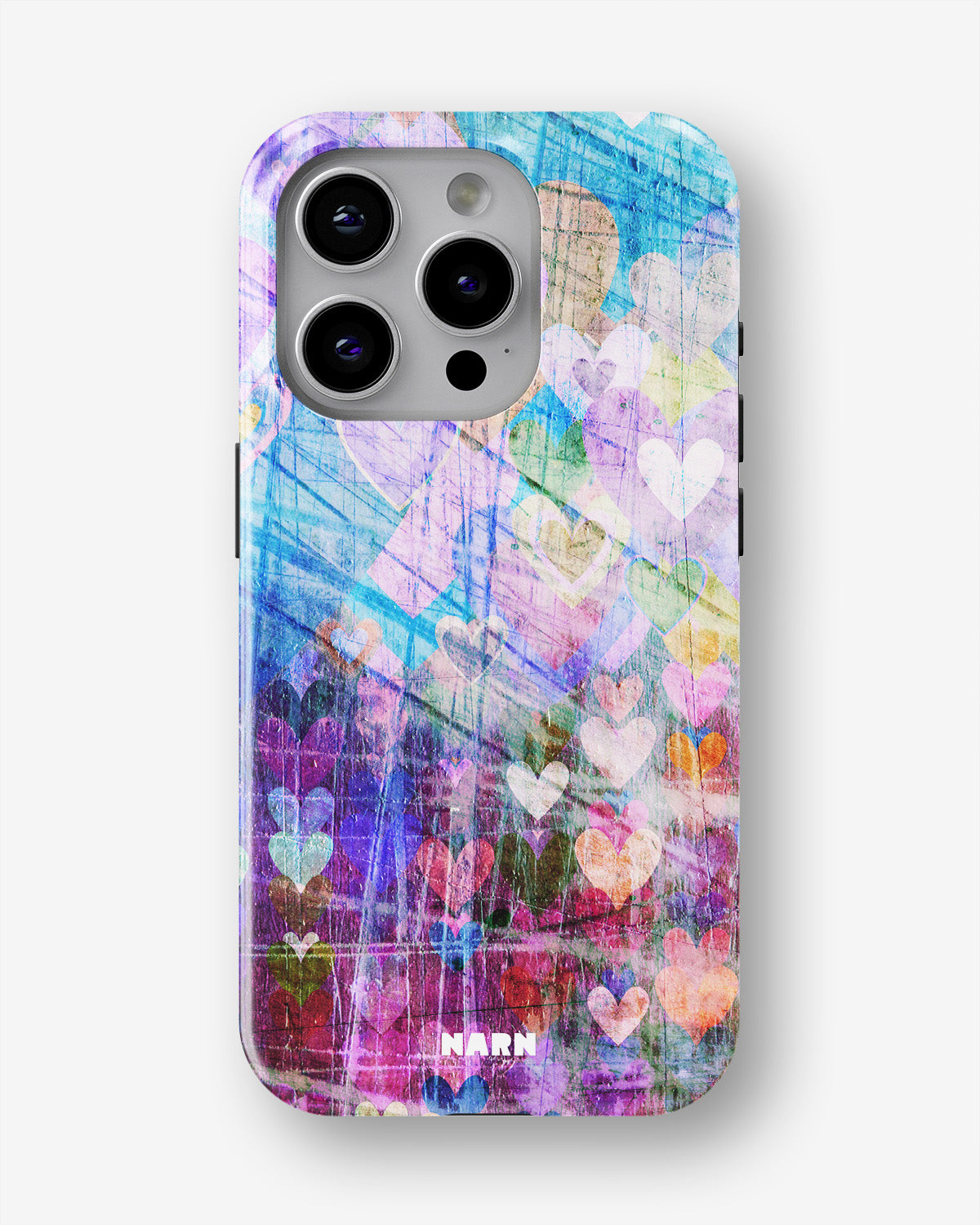 iPhone 14 Pro Tough Case – Purple Hearts - View 1
