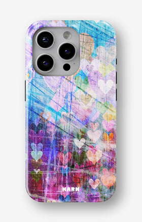 iPhone 14 Pro Tough Case – Purple Hearts - View 1