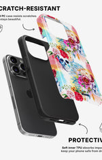 iPhone 14 Pro Tough Case – Flowered Skulls - View 2